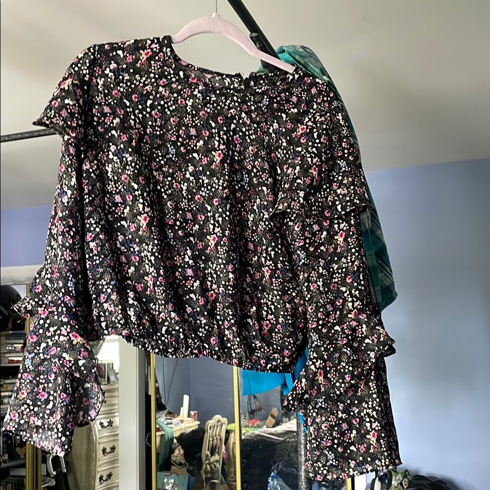 Forever 21 Black Floral Blouse FINAL PRICE
